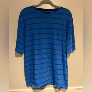 Tommy Hilfiger Blue Striped Shortsleeved Tee Mens Size XXL